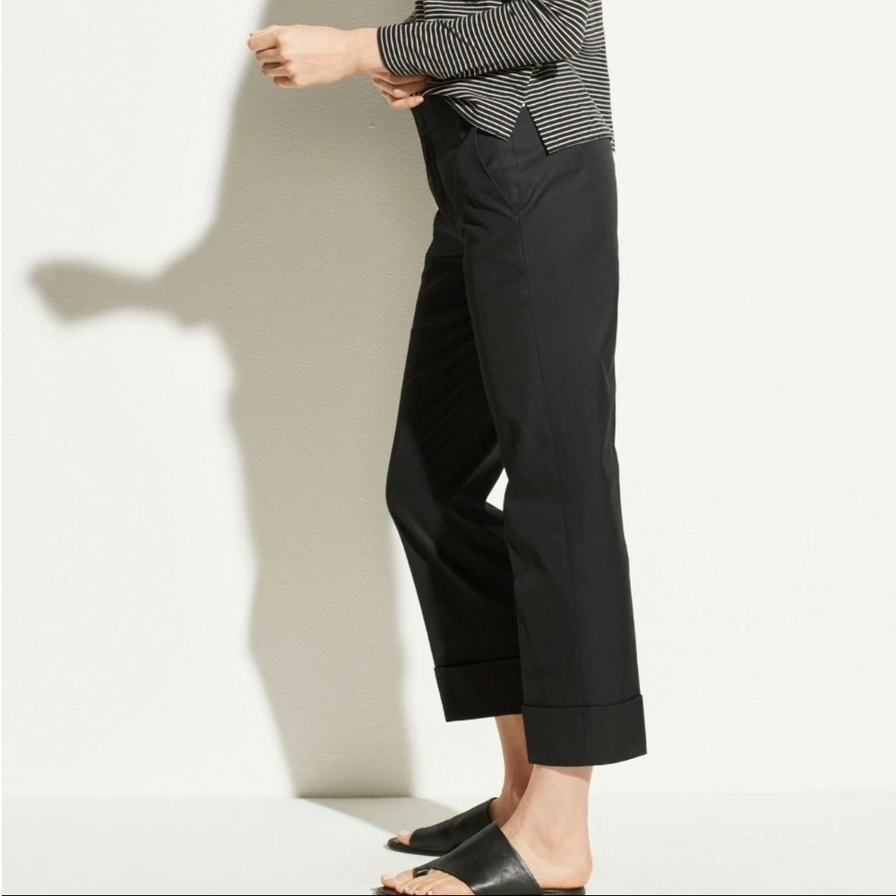 Vince Black Italian Wool Blend Cuffed Ankle Trousers V473221483 Womens 14